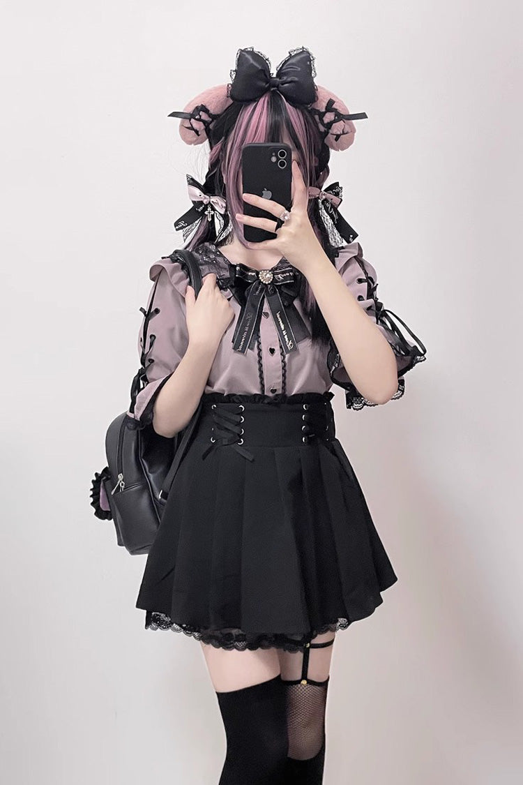 Slim Fit Bowknot Lace Sweet Lolita Jirai Blouse in Three Shades