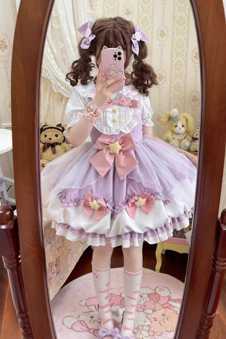 Wishing Star Bowknot JSK Dress with Bud Accents