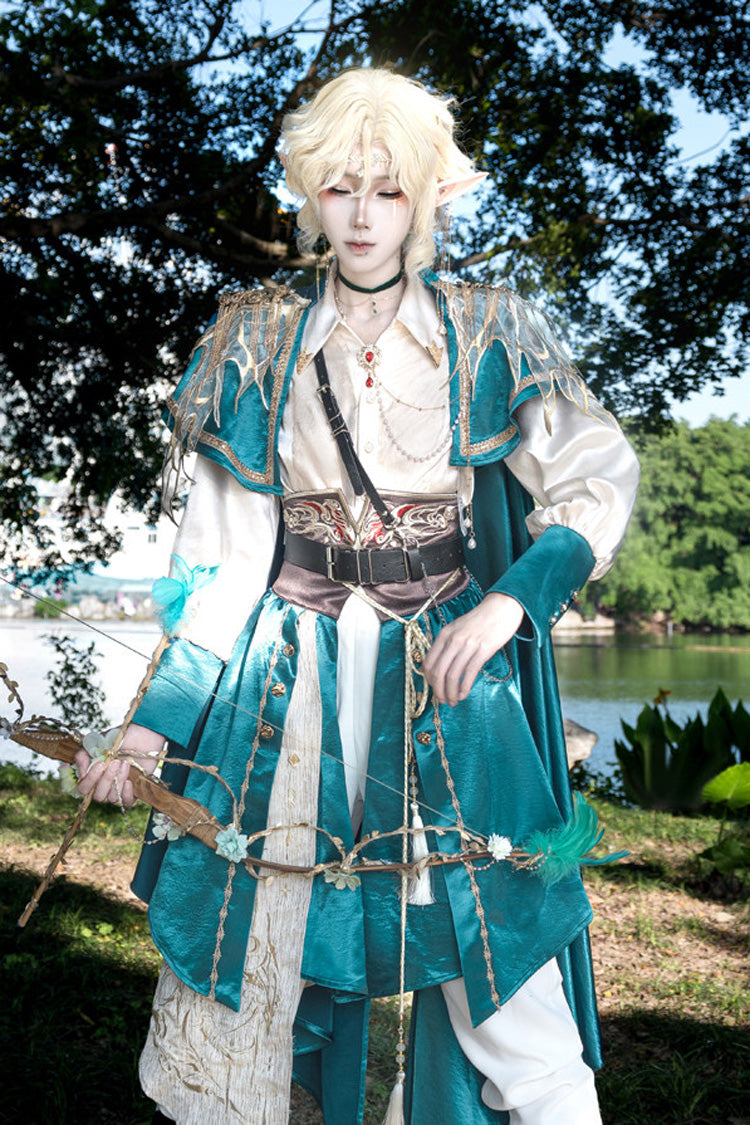 Emerald Military Prince Ouji Lolita Full Set with Gothic Chinese Style