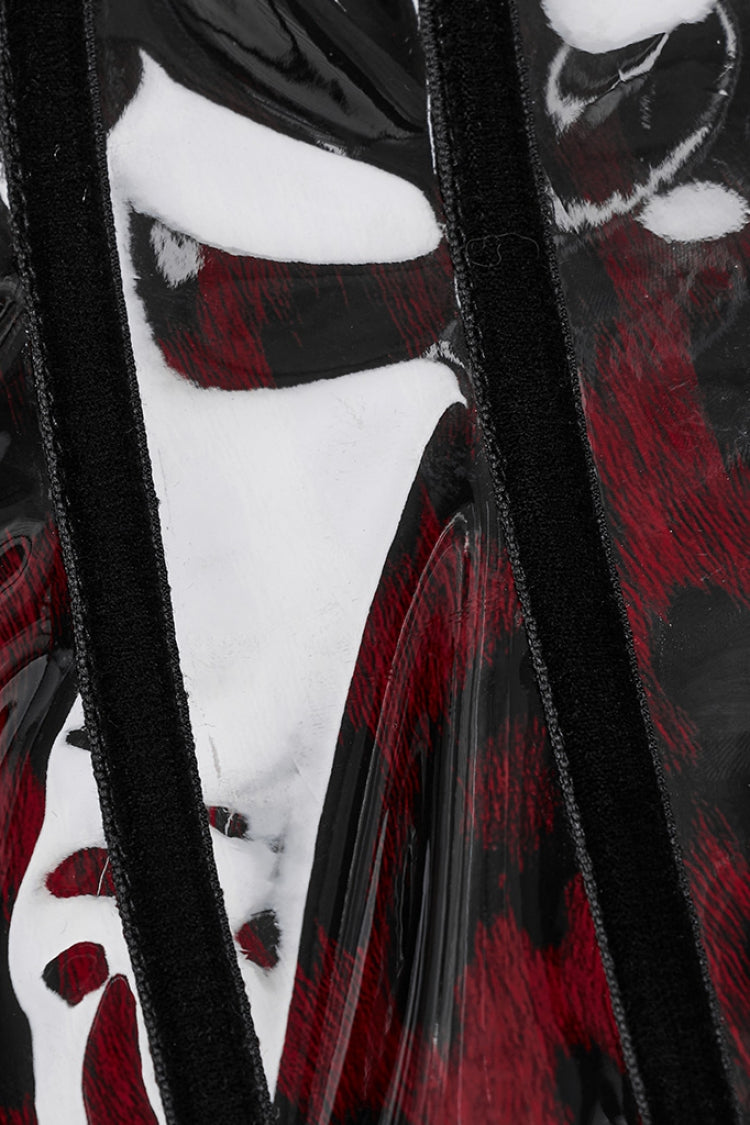Crimson & Noir Patent Leather Underbust Corset with Gradient Finish