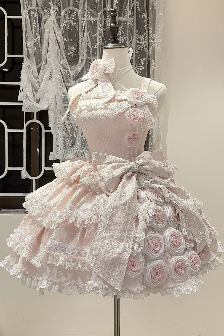 Rose of Confession Elegant Asymmetric Lolita JSK with Lace Details