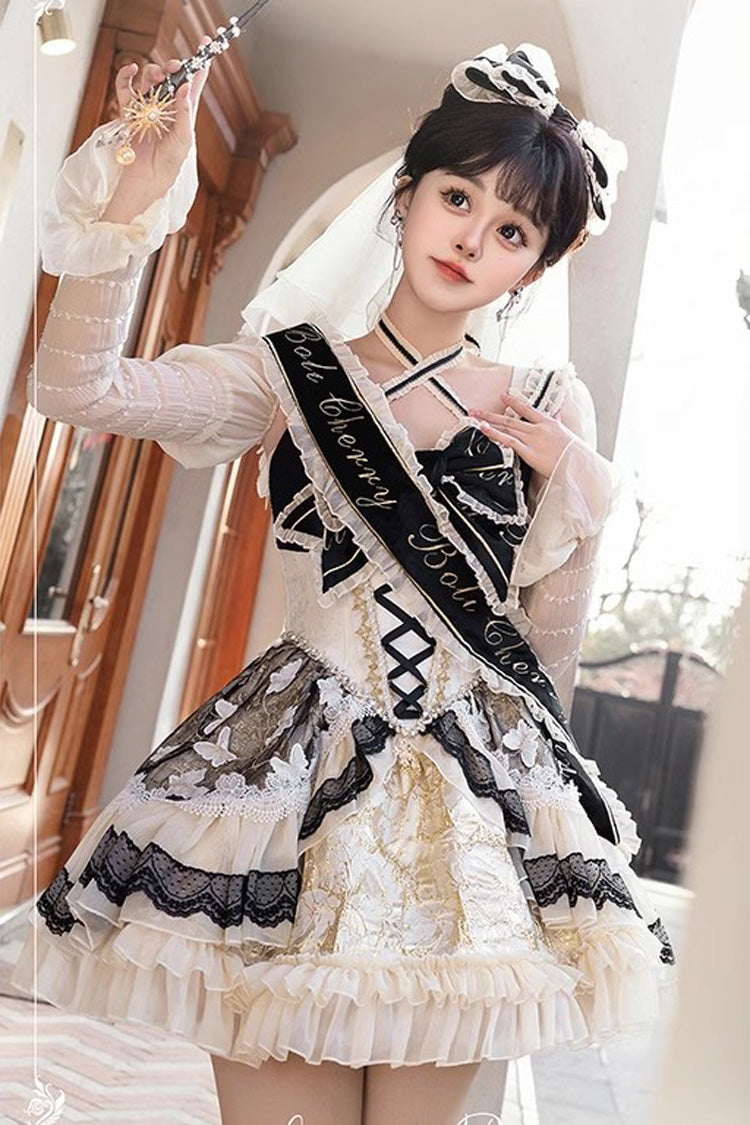 Sweet Lolita Dress with Bowknot and Lace