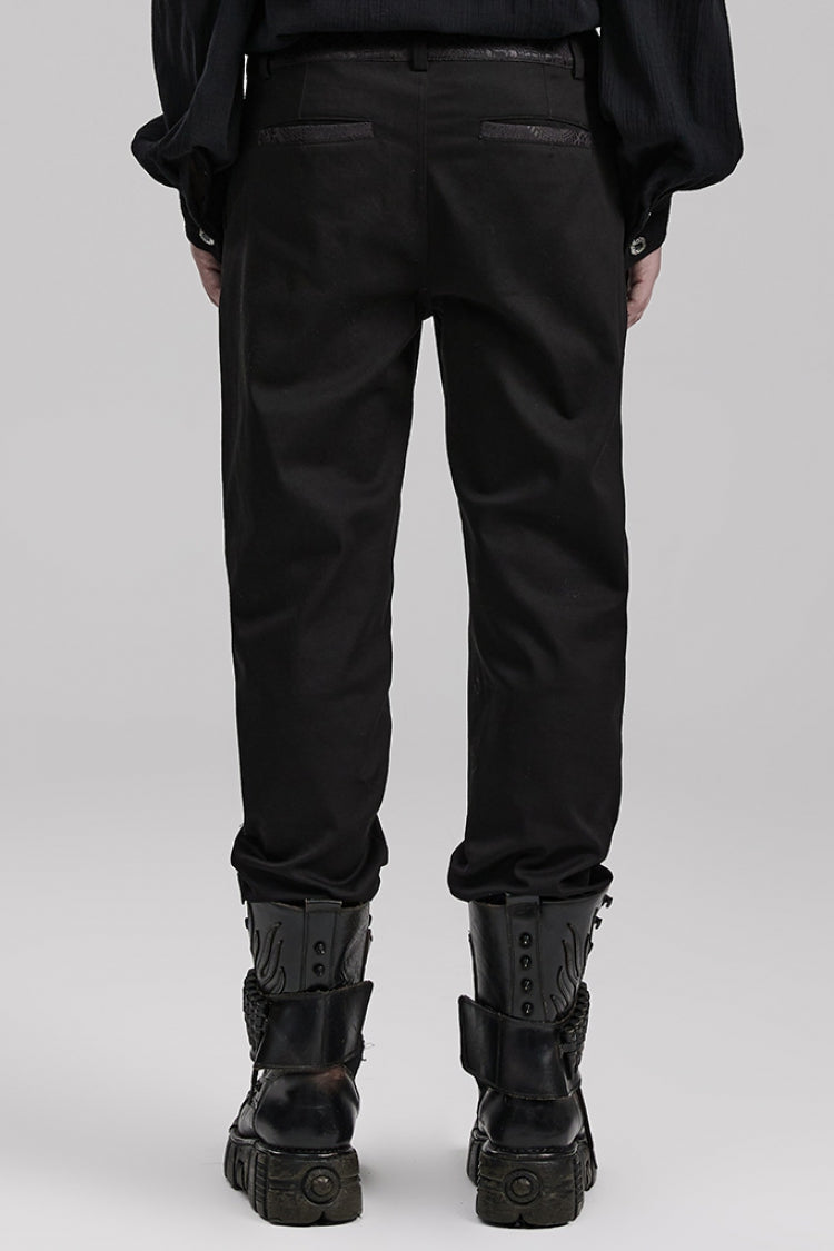 Slate Gothic Pants with Front Zip and Slim Fit