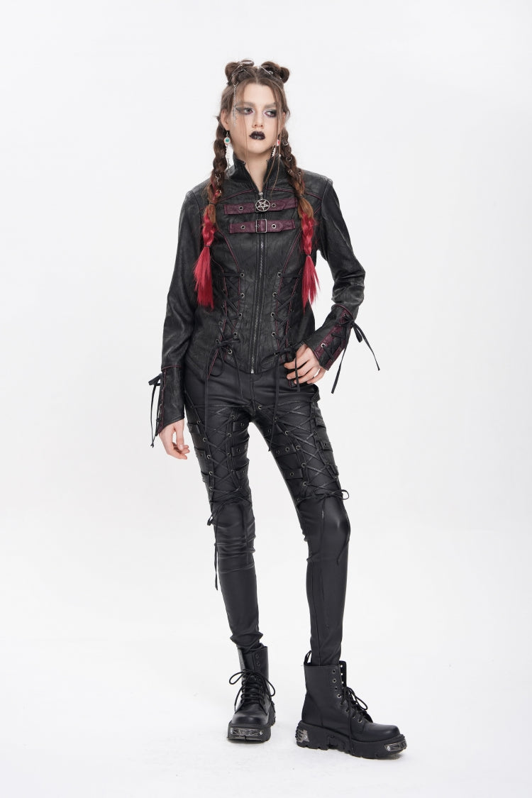 Occult Lace-Up Buckle Punk Jacket for Women