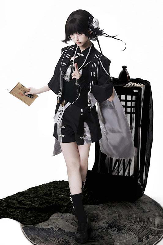 Sleeveless Chinese Style Ouji Lolita Set - Black