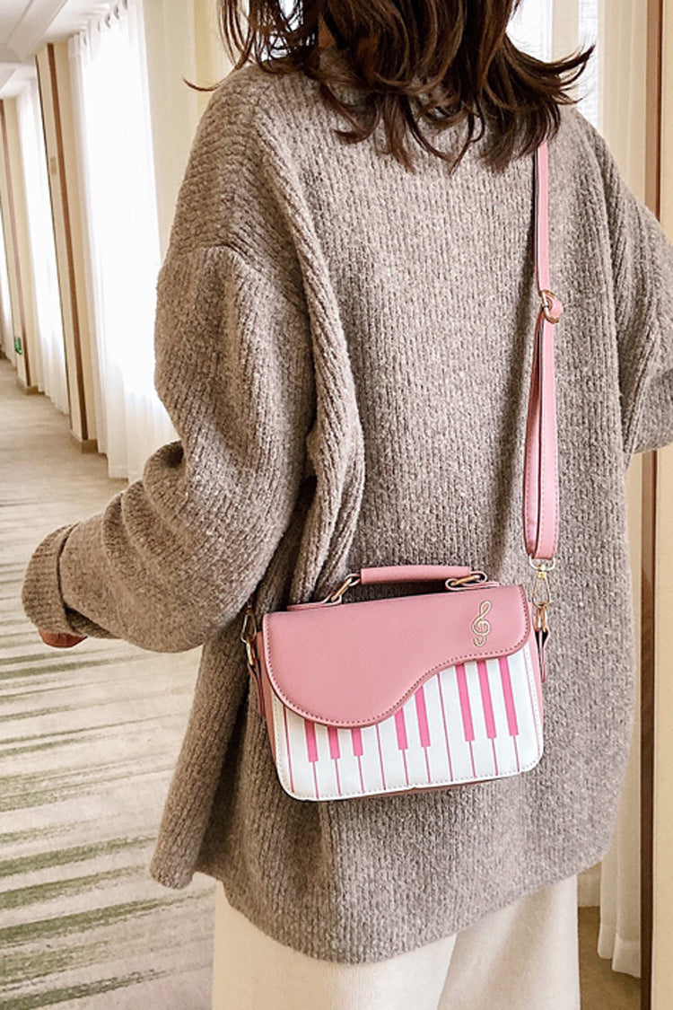 Piano Notes Embroidered Shoulder Bag