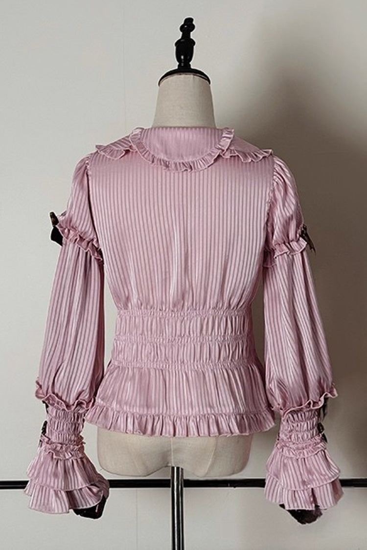 Round Collar Trumpet Sleeve Bow Sweet Lolita Blouse