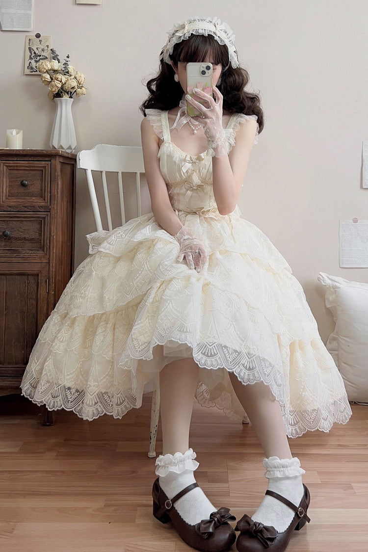 Ivory Triple-Layer Sweet Skirt with Bow - Tidal