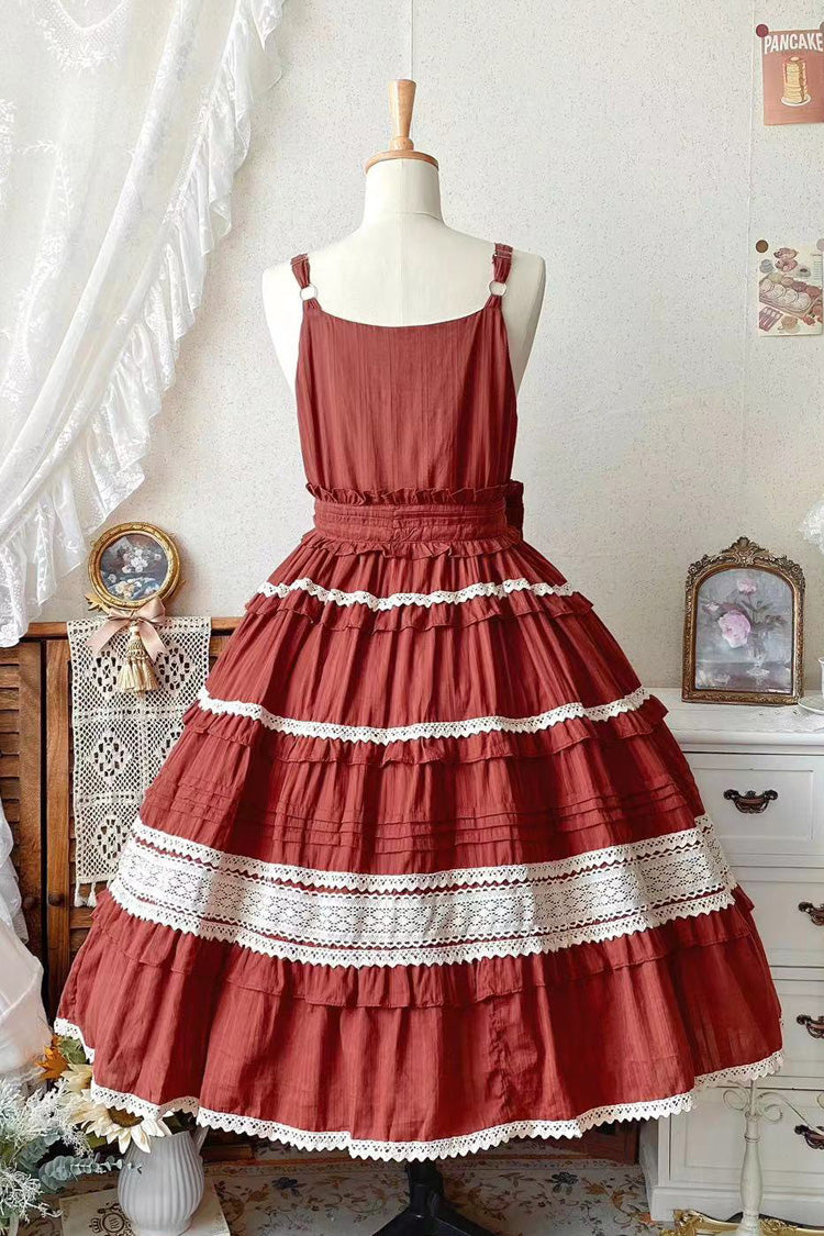 Ruffle Bowknot Lace Sweet Lolita JSK in 6 Colors - Summer Flower Tea