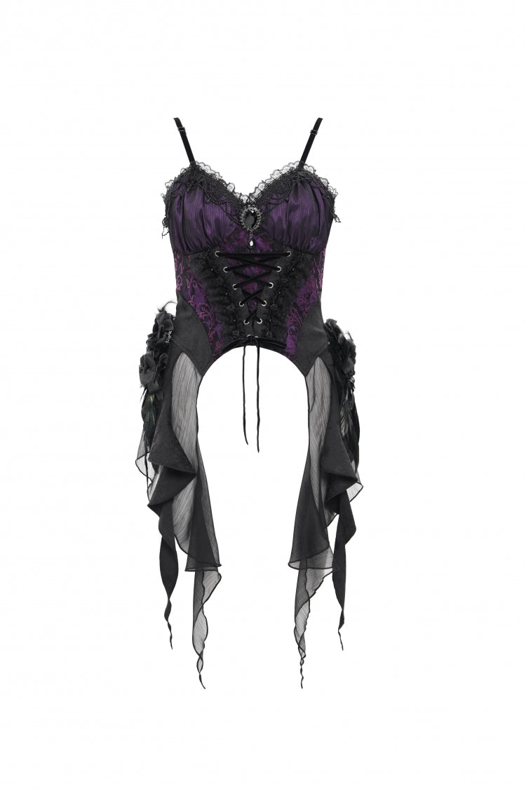 Heliotrope Lace-Up Overbust Gothic Corset