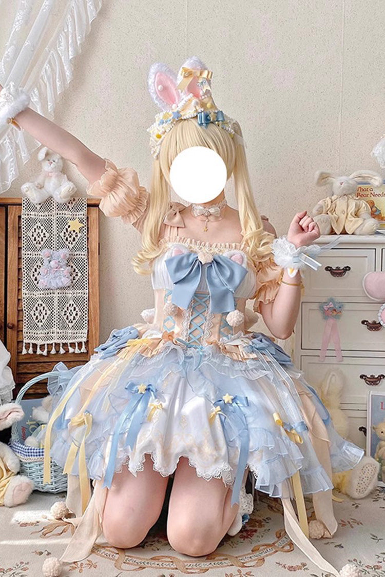 Blue Hanayome Bow Princess Sweet Lolita Dress