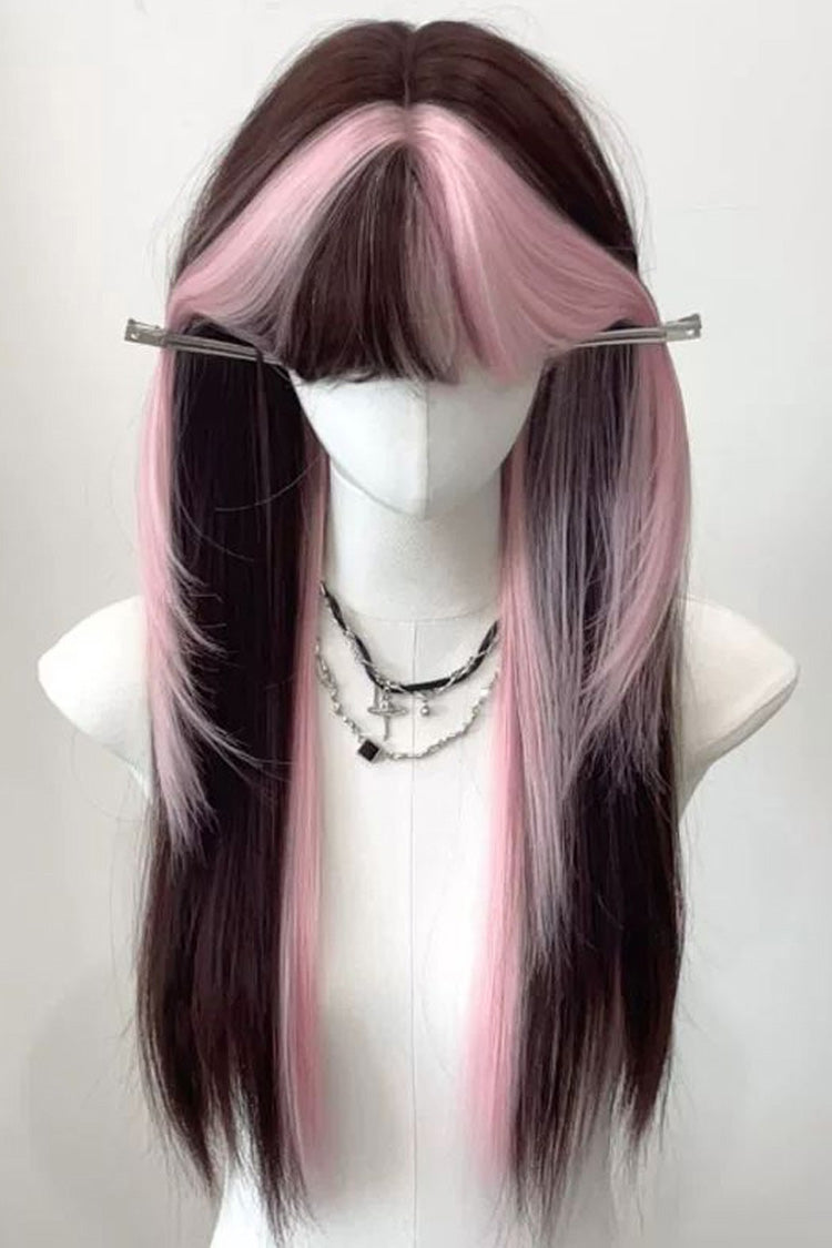 Highlighted Straight Wig - Long Lolita Hair