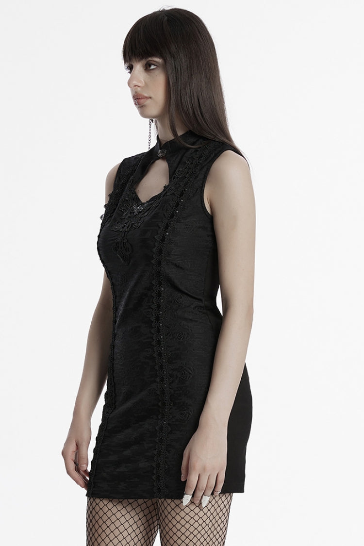 Prom Dress with Cheongsam Collar Sleeveless Embroidery
