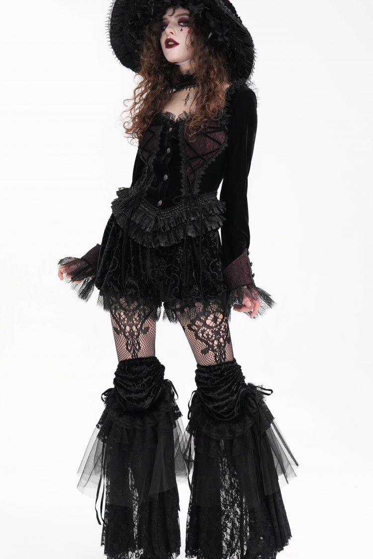 Gothic Black Lace Mesh Women's Edgy Shorts