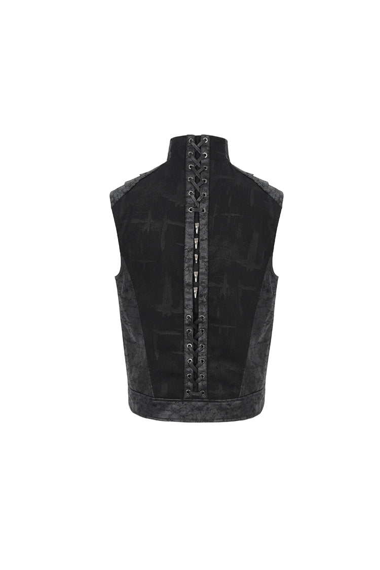 Men's Punk Vest with Metal Willow Studs Sleeveless Chest