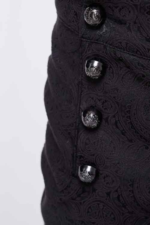 Gothic Wedding Jacquard Trousers with High Waist, Slim Fit