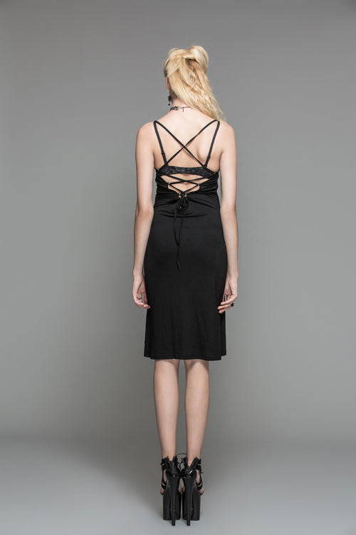 Strappy Mid-Length Suspenders Gothic Dress