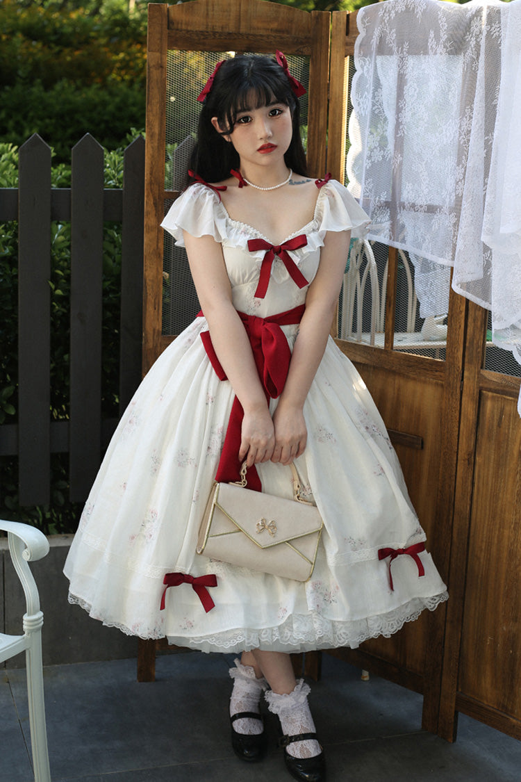 Plus Size Lolita Dress - Ruffle Bow, Short Sleeve, 2 Shades