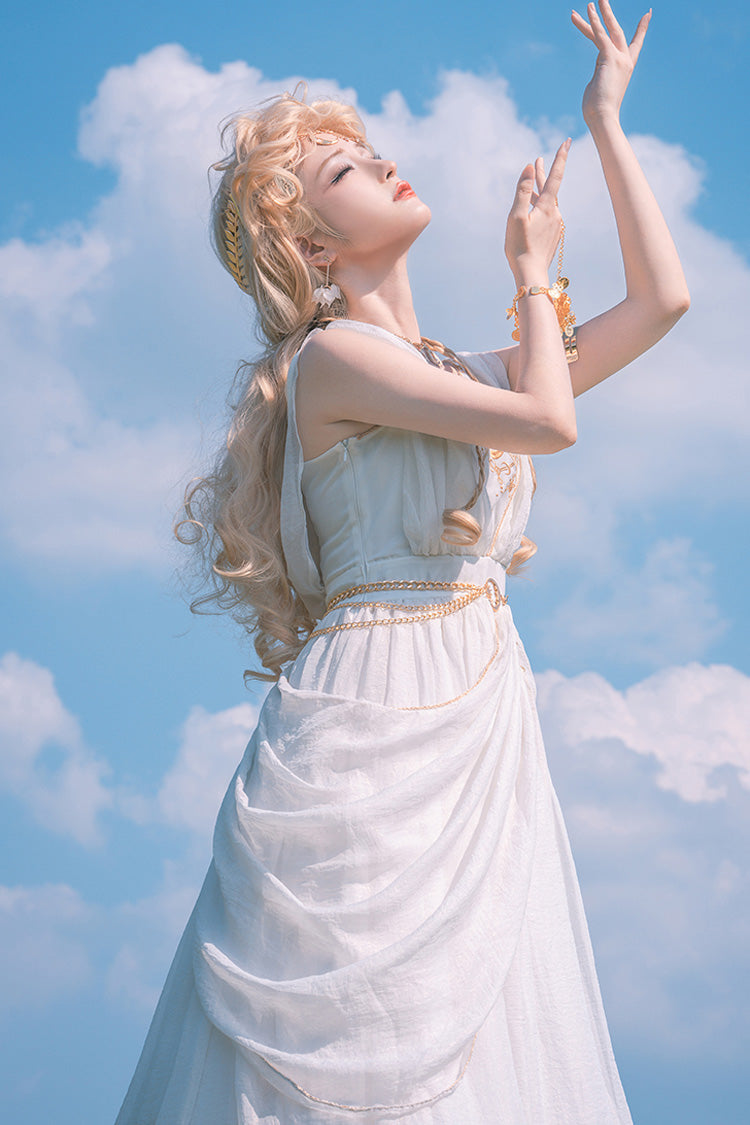 Ivory Sleeveless Embroidered JSK Dress - Ragnarok