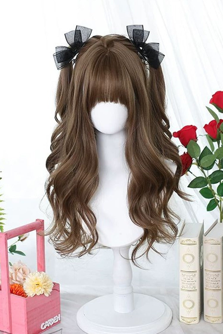 Rose Linen Japanese School-Style Wavy Curly Lolita Hairpiece