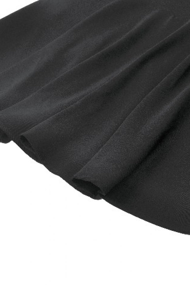 Doll Collar Long Sleeve Lace-Up Faux Two-Piece Gothic Graduation Dress