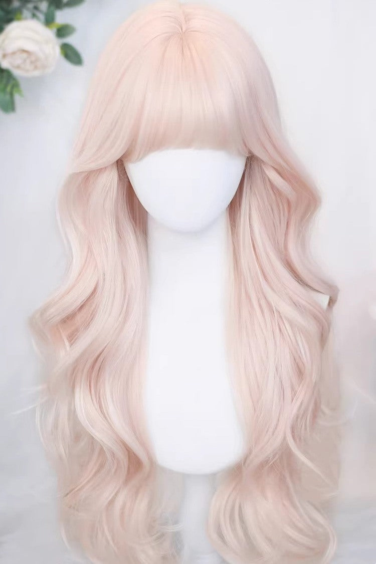 Gentle Blush Wispy Fringe Long Curly Lolita Hairpiece