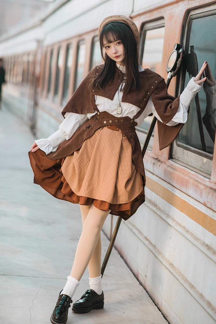 Cocoa Sleeveless Punk Lolita Shawl and Cloak