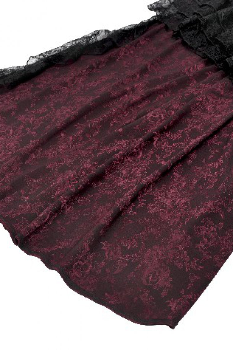 Rose Irregular Multi-Layered Lace Ruffled Gothic Slip Dress Wedding Dress
