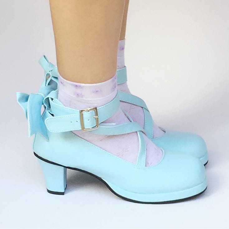Bow Baby Blue Custom Made SP168138 Shoes Lolita