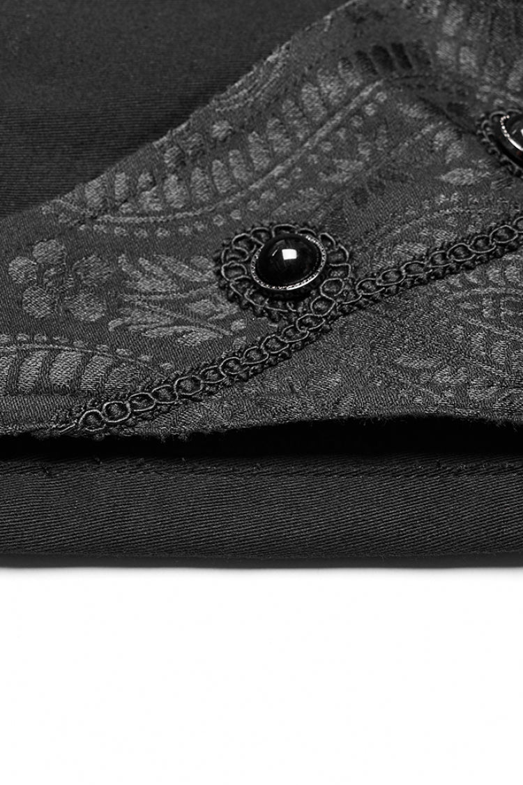 Slate Gothic Pants with Front Zip and Slim Fit