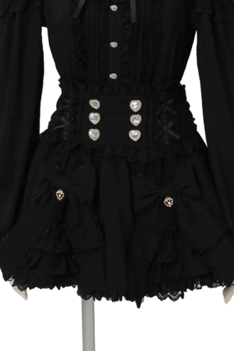 Gothic Plaid Ruffled Bow Jirai Lolita Skirt in Three Variants