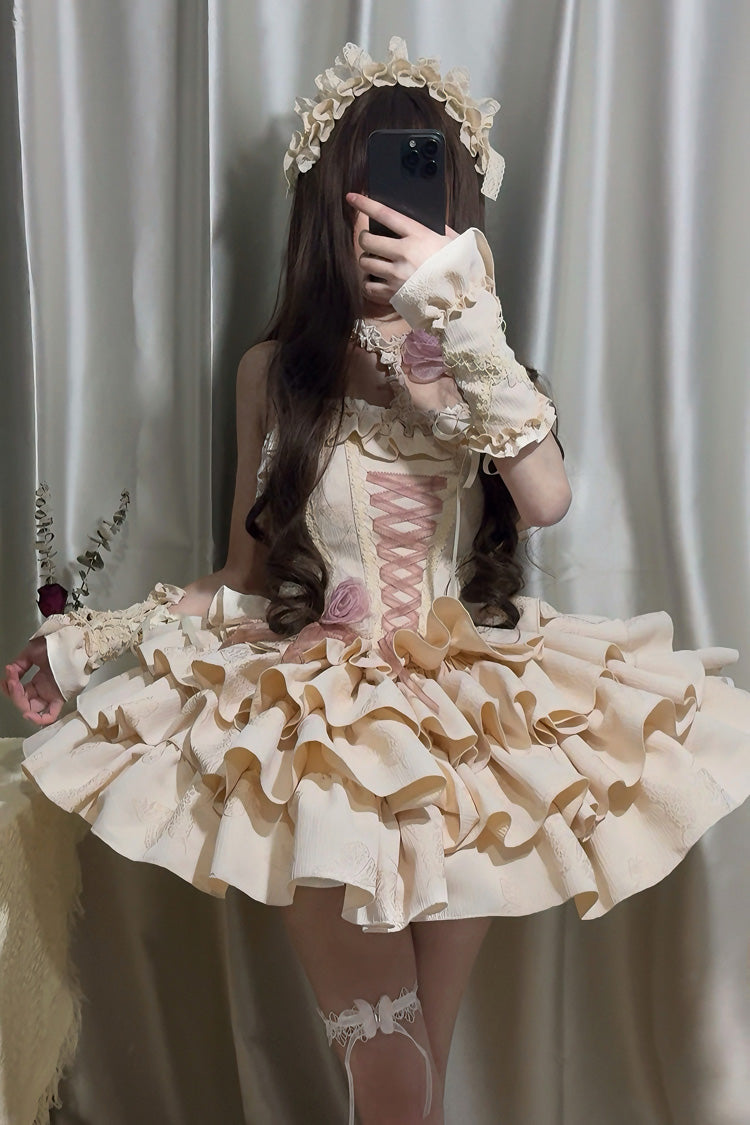Halterneck Sleeveless Ruffled Bow Corset Sweet Lolita Dress