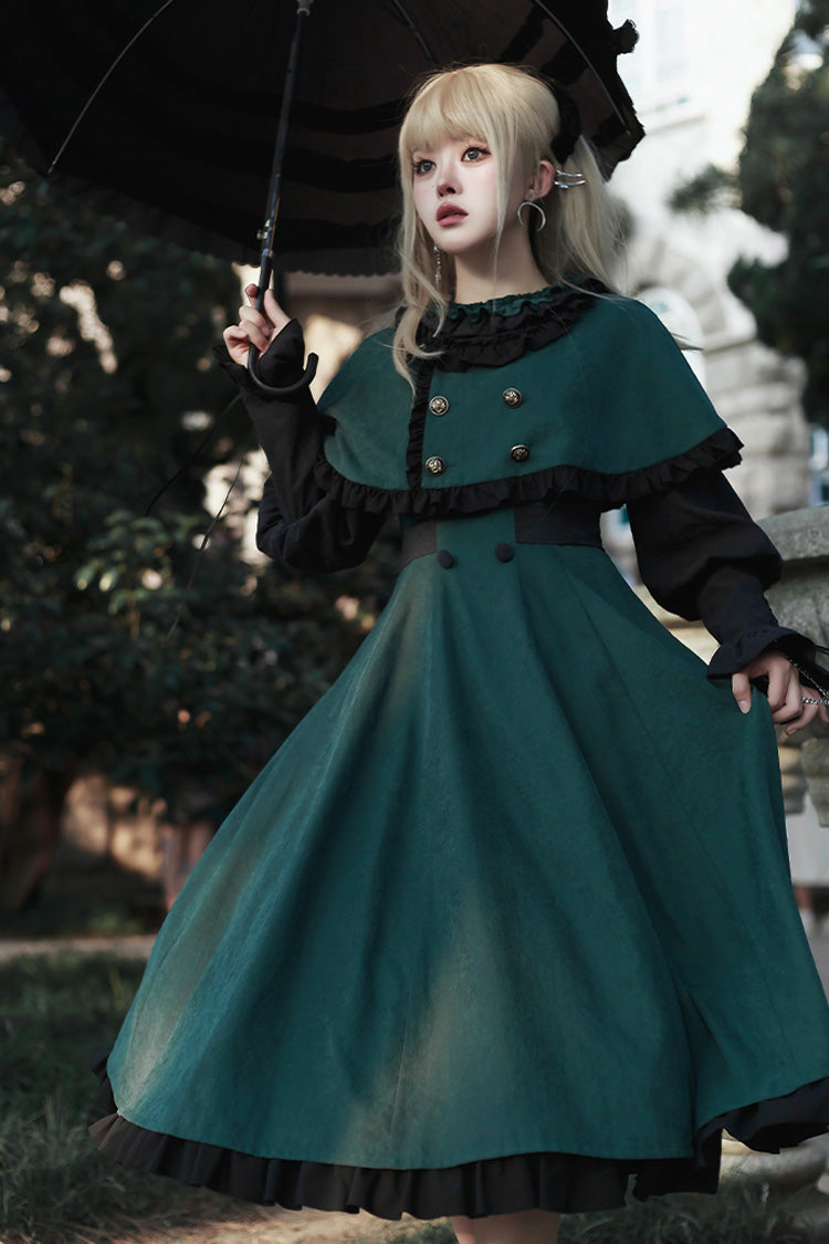Green Long Sleeve Bow Sweet Lolita Set - Potions School