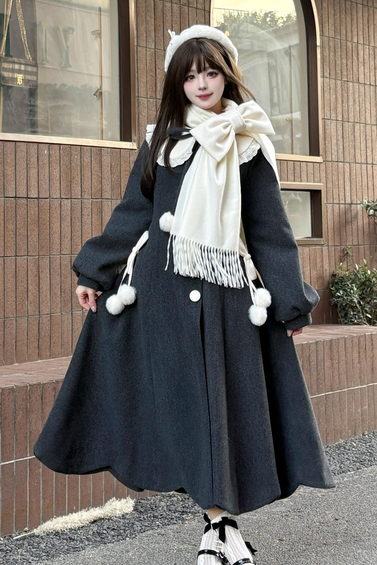 Sophisticated Long Sleeve Bow Lolita Overcoat