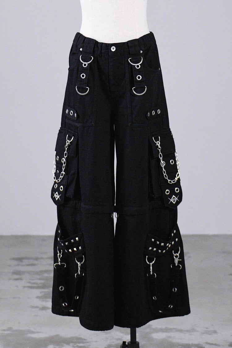 Punk Rivet Straight Leg Jirai Jeans in Two Shades