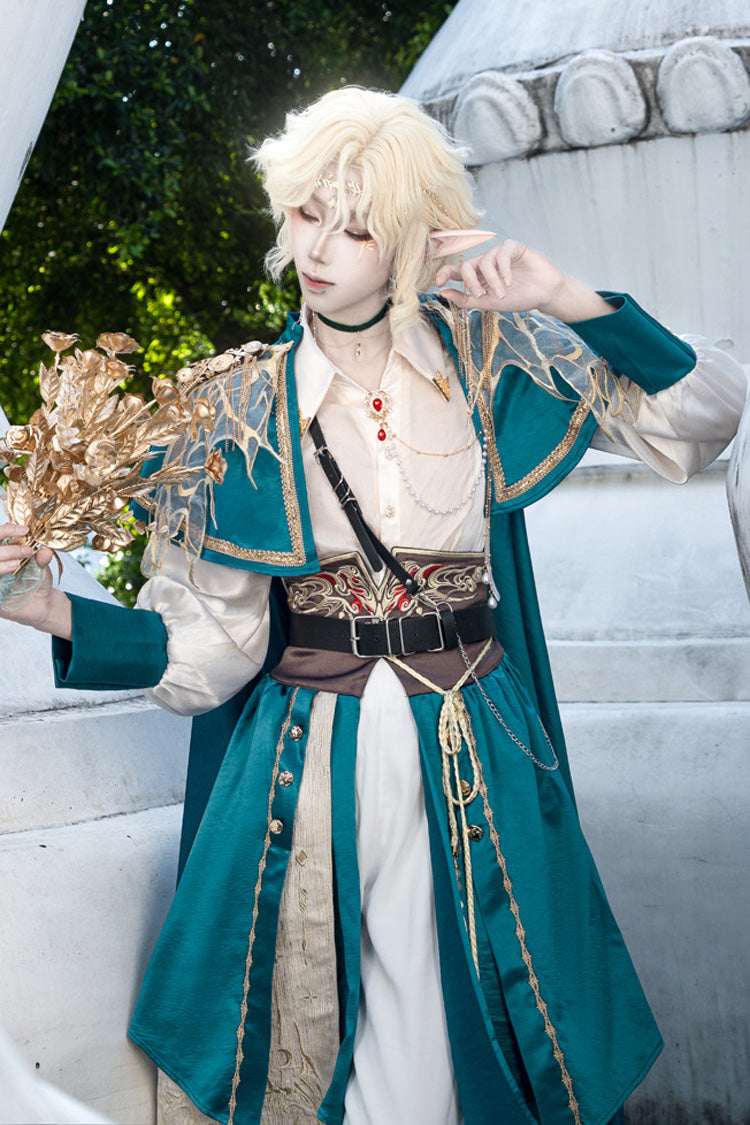 Emerald Military Prince Ouji Lolita Full Set with Gothic Chinese Style