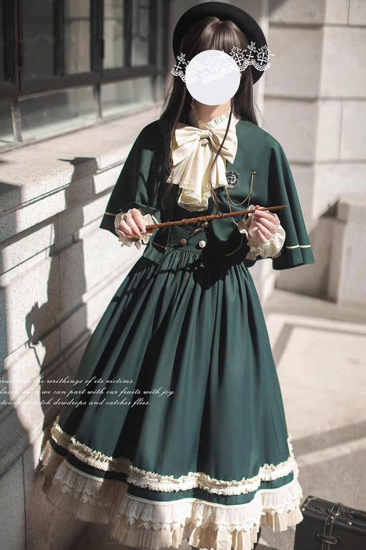 Green Bow Lace College Style Elegant Jumper - Artemis SP