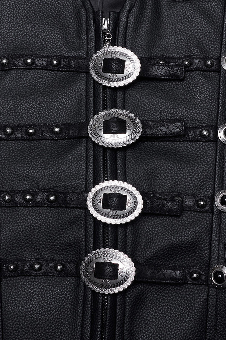 Men's Gothic Vest with Buckle and Rivet Accents