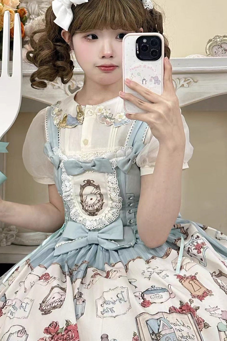 Rabbit's Collection Sweet Princess Lolita JSK with Print and Lace
