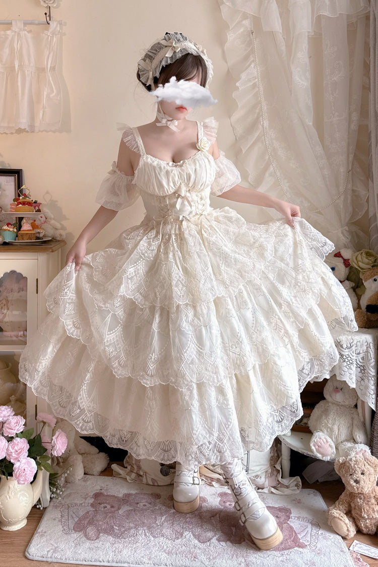 Ivory Triple-Layer Sweet Skirt with Bow - Tidal