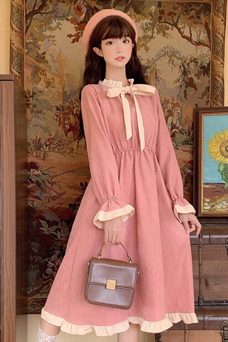Slimming Lolita OP Dress - Trumpet Sleeve, Lace Ruffle