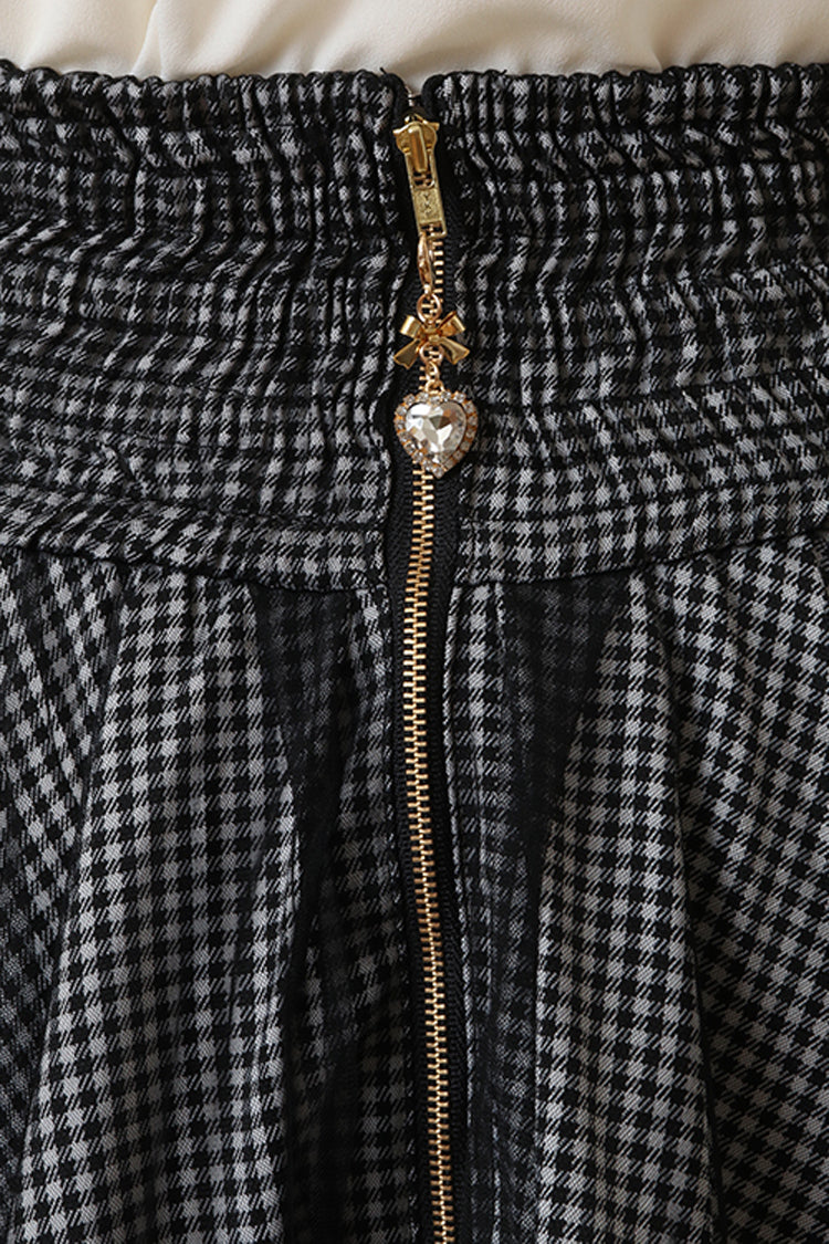 High Waist Mesh Buckle Skirt - Jirai Kei Fashion
