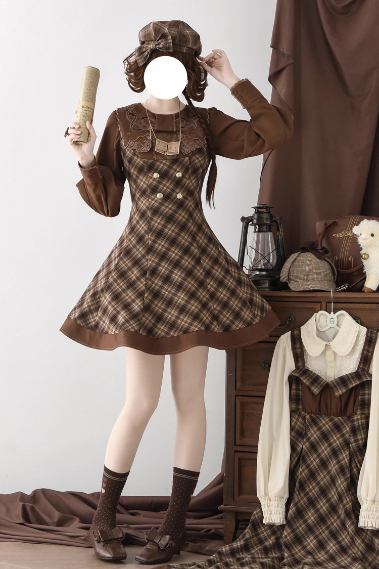 Broken Pocket Watch Sleeveless Print Classic Bust-Support JSK