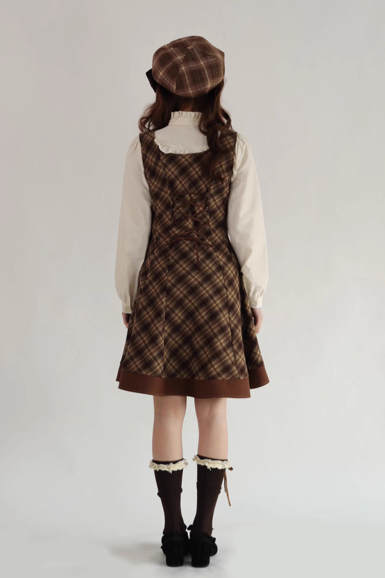 Broken Pocket Watch Sleeveless Print Classic Bust-Support JSK