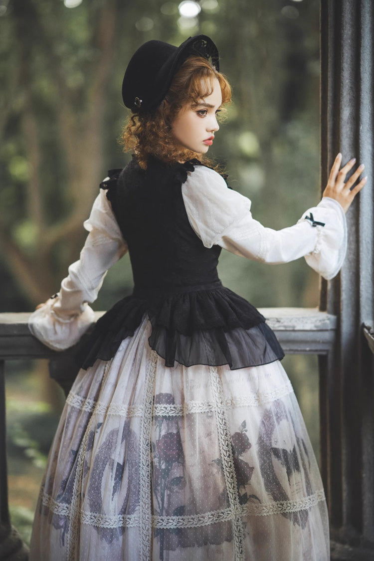 Multi-Color Printed Ruffled French Gothic Dress Set - Princess Classic