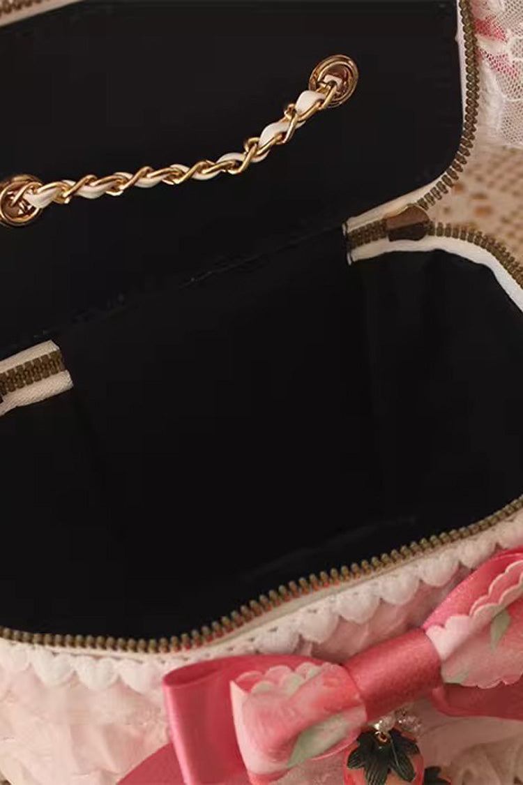 Blush Strawberry Cake Rose Bowknot Sweet Princess Lolita Shoulder Bag