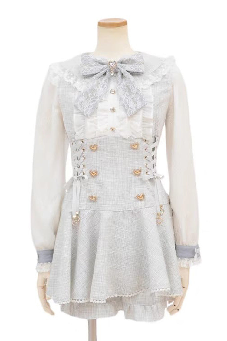 Lace Blouse and Shorts Set - Jirai Kei Outfit