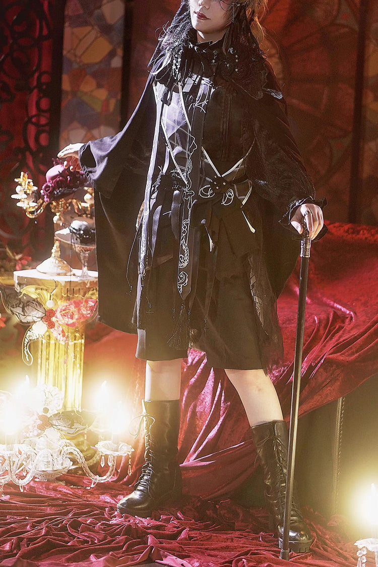 Ouji Lolita Ensemble Featuring Candlestick and Gemini Print in 3 Tones