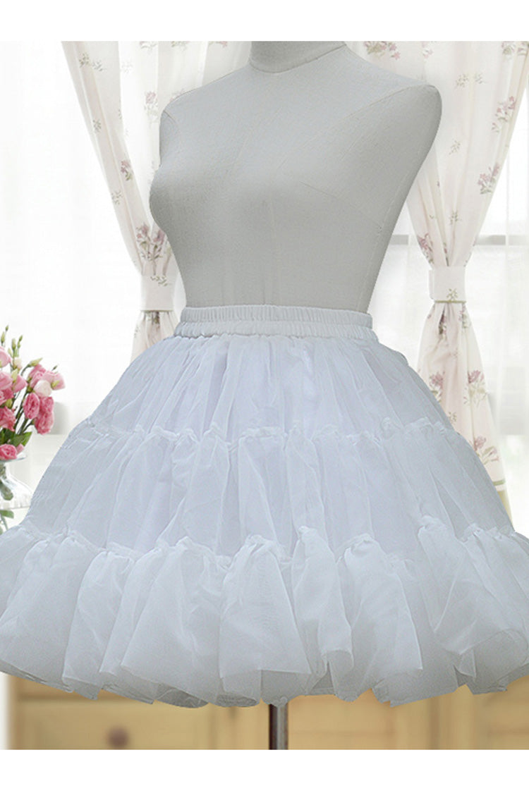Short White Glass Yarn Bubble Petticoat