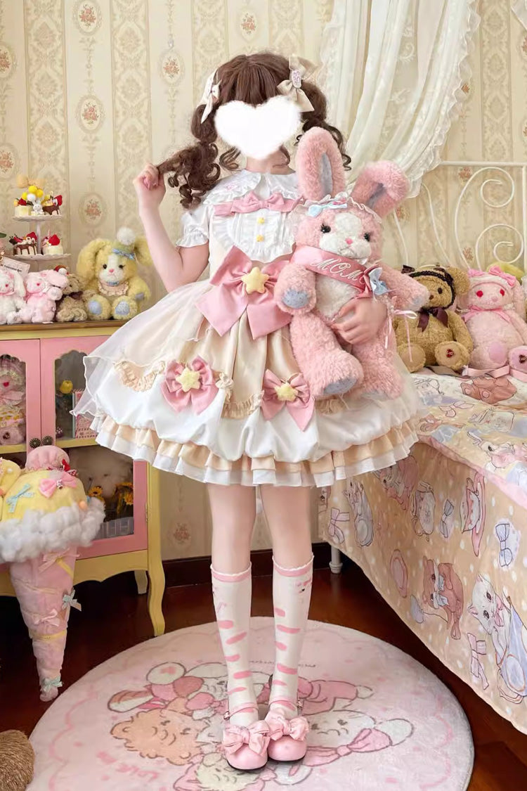 Wishing Star Bowknot JSK Dress with Bud Accents